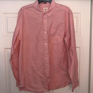 Gap Modern Oxford Button Down, Coral Pinstripe XL